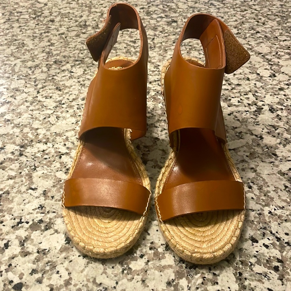 Vince Camuto cork ankle wrapped sandals new - never worn
